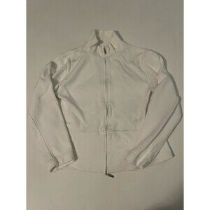 Vintage 90s Faconnable White Double Zip Sweater Mock Neck Small 100% Cotton